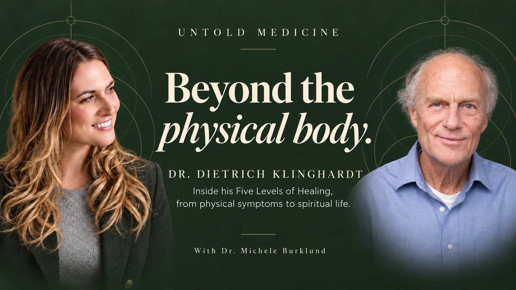 Dr. Michele Burklund and Dr. Dietrich Klinghardt — Beyond the Physical Body. Untold Medicine podcast cover.